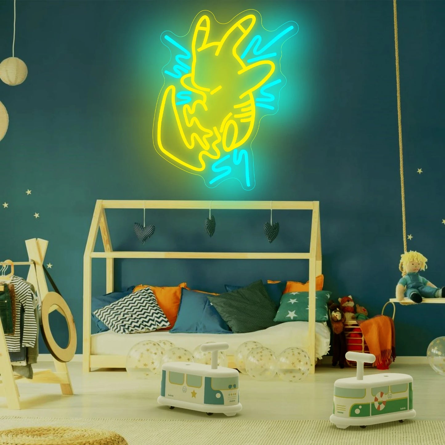 Pikachu Neon Sign for Gaming Room Cartoon Anime LED Neon Light Sign Perfect for Bedroom Home Birthday Party Bar Wall Decor Gifts