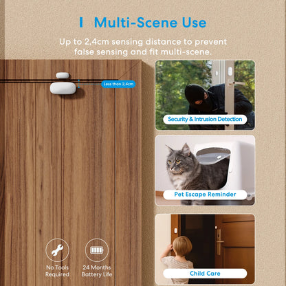 Homekit Wifi Smart Door Sensor Window Open Closed Detector Smart Home Security Protection Alarm Google Alexa Smartthings
