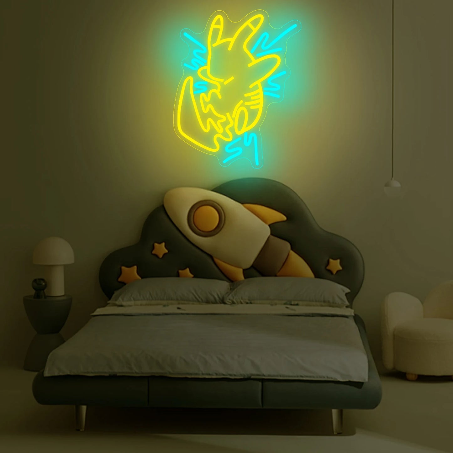 Pikachu Neon Sign for Gaming Room Cartoon Anime LED Neon Light Sign Perfect for Bedroom Home Birthday Party Bar Wall Decor Gifts