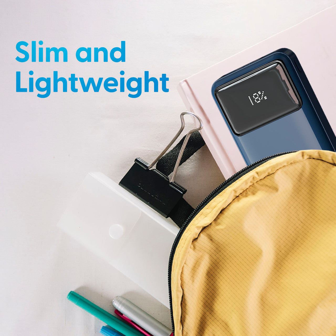 Laser 10000mAh Powerbank 18W PD with LED Navy