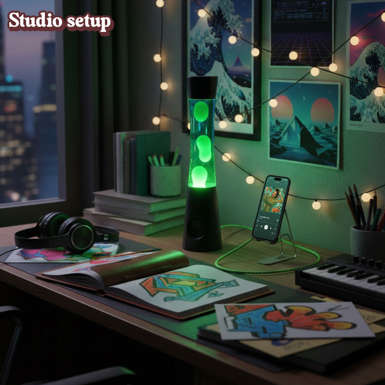 Laser Retro Lava Lamp with Bluetooth Speaker