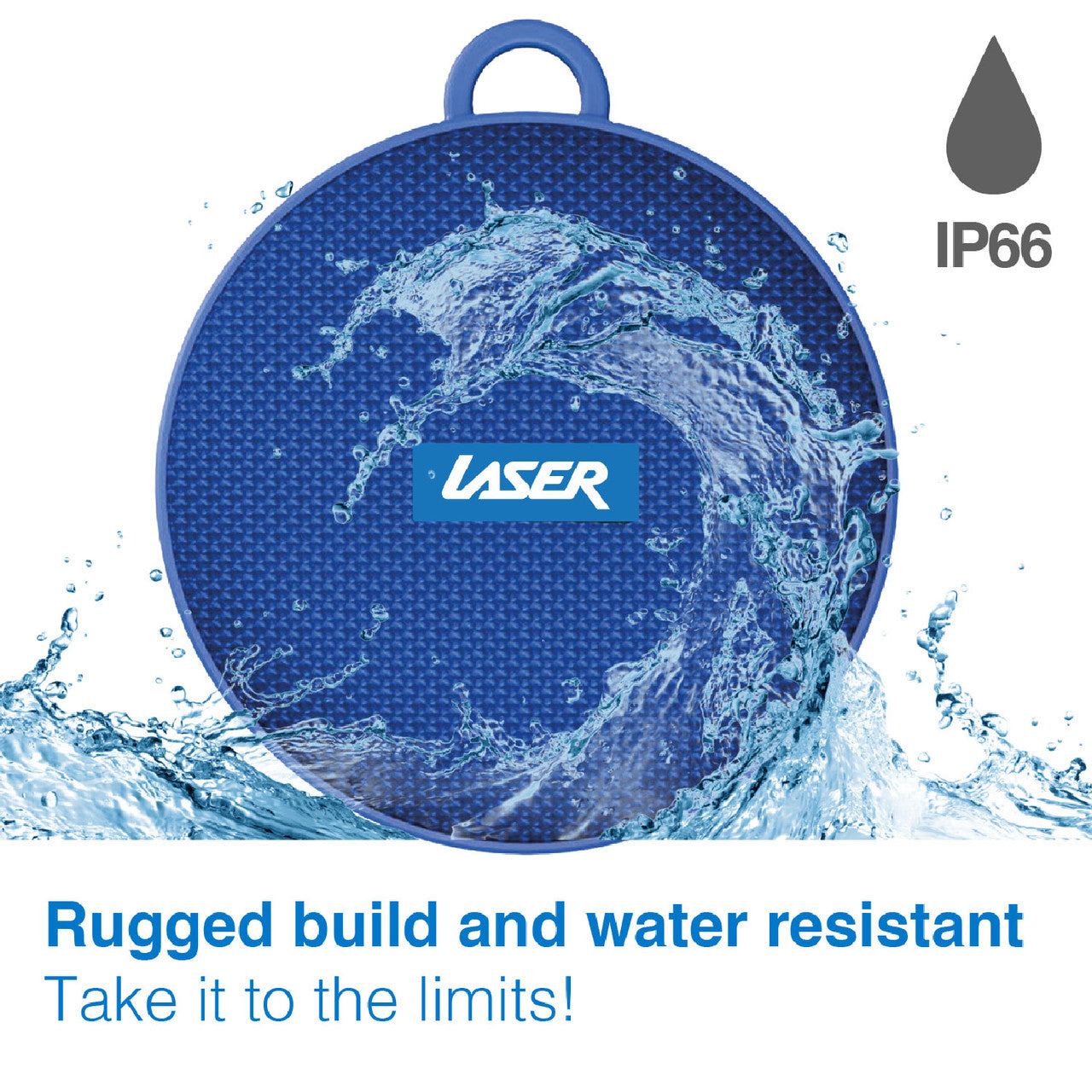 Laser Outdoor Bluetooth Speaker with Mount Blue