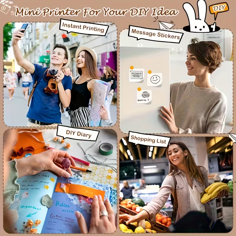 Wireless Portable Mini Thermal Printer | Multi-Scenario Printing Kit supports photos, labels, and to-do lists. Perfect for both gifting and personal use.