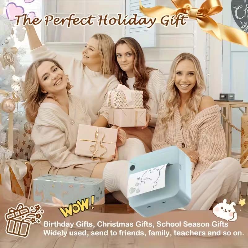 Wireless Portable Mini Thermal Printer | Multi-Scenario Printing Kit supports photos, labels, and to-do lists. Perfect for both gifting and personal use.