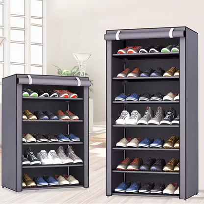 Multi-functional 10-layer shoe rack (can be freely disassembled into any number of layers) - Easy to assemble, portable for storage, suitable for 15 to 27 pairs of sports shoes, high heels and boots, it is an ideal choice for home use