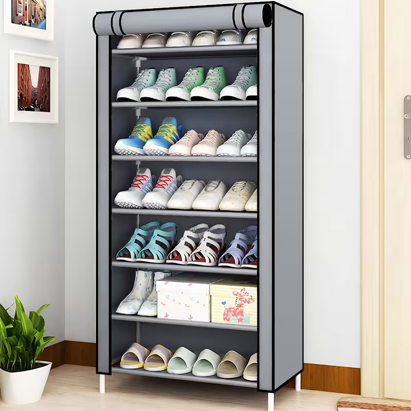 Multi-functional 10-layer shoe rack (can be freely disassembled into any number of layers) - Easy to assemble, portable for storage, suitable for 15 to 27 pairs of sports shoes, high heels and boots, it is an ideal choice for home use