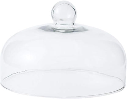 9 Inch Clear Glass Cake Dome, Home Kitchen Food Cover Pastry Display Stand Cheese Pudding Dome Cake Fresh Keeping Cover(Size:23cm)