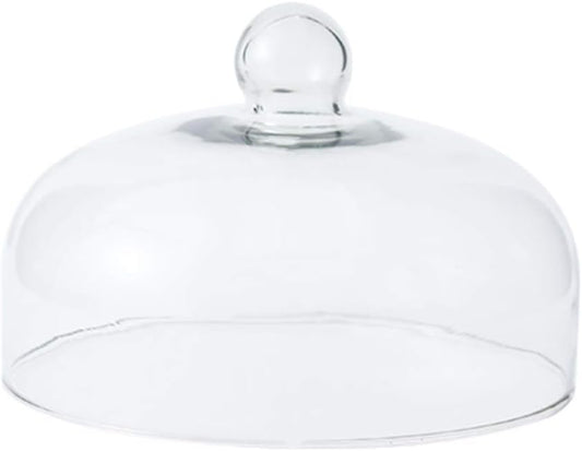 9 Inch Clear Glass Cake Dome, Home Kitchen Food Cover Pastry Display Stand Cheese Pudding Dome Cake Fresh Keeping Cover(Size:23cm)