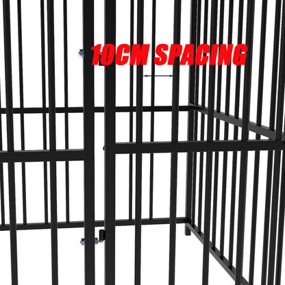 Pawhub Heavy Duty Dog Cage Black Metal Kennel Indoor Outdoor 3M