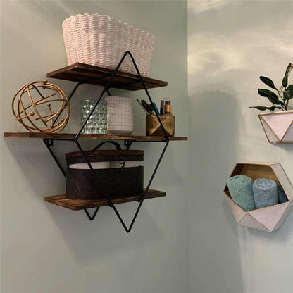 Vintage Rustic Wooden Floating Shelves