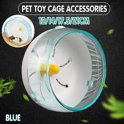 Blue Hamster Guinea Pig Running Disc Cage Accessories Running Round Wheel Pet Toys - 14CM