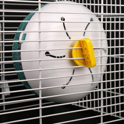 Blue Hamster Guinea Pig Running Disc Cage Accessories Running Round Wheel Pet Toys - 14CM