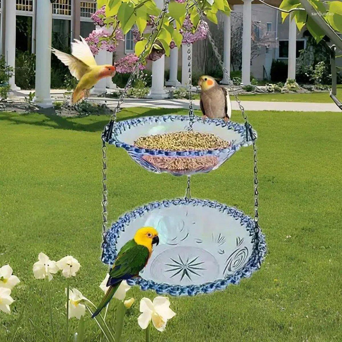 Outdoor Hanging Bird Feeder Bath Garden Patio Decoration for Attracting Birds - Purple