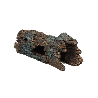 Tree Log Hide Ornament Trunk Tunnel Fish Reptile Tank Resin Aquarium Decoration - Small