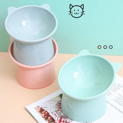 Elevated Pet Bowl Cat Dog Feeder Food Water High-Foot Anti Vomiting Tilted Bowl - Green