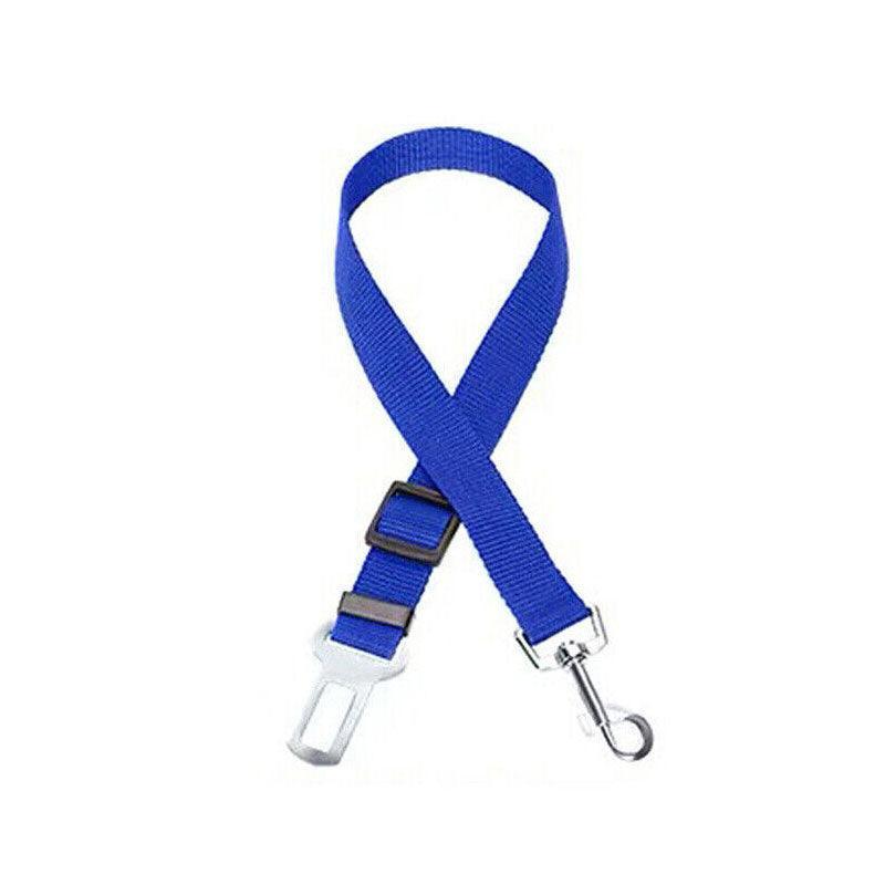 Adjustable Pet Harness Lead for Car Travel with Clip Attachment Nylon Restraint Strap - Dark Blue