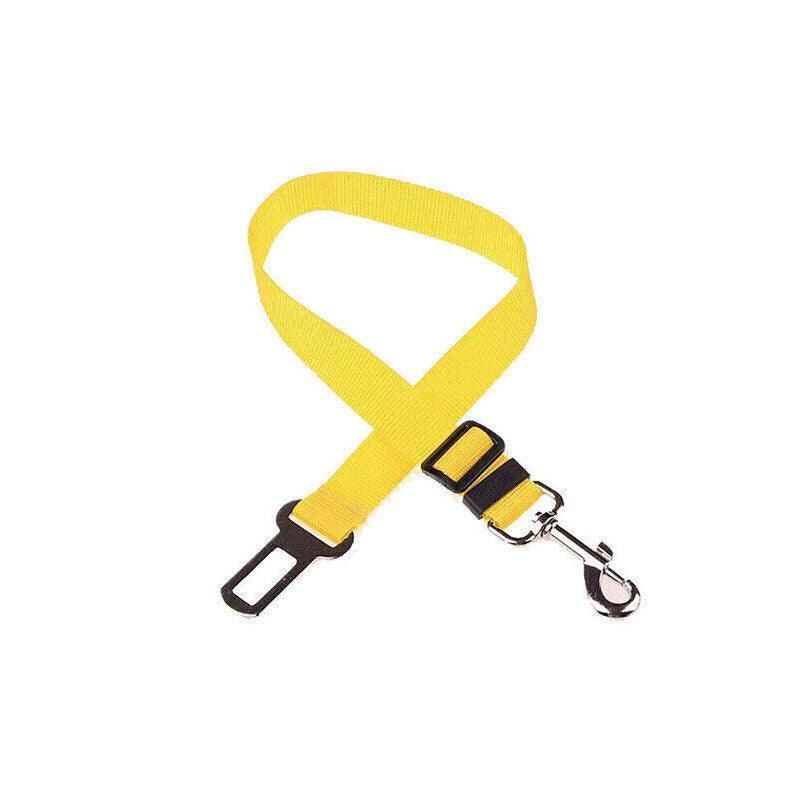 Adjustable Pet Harness Lead for Car Travel with Clip Attachment Nylon Restraint Strap - Red