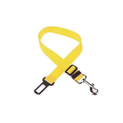 Adjustable Pet Harness Lead for Car Travel with Clip Attachment Nylon Restraint Strap - Red