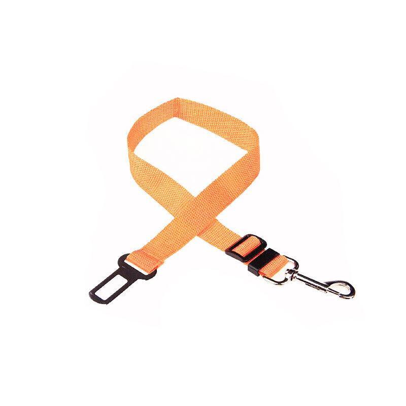 Adjustable Pet Harness Lead for Car Travel with Clip Attachment Nylon Restraint Strap - Red