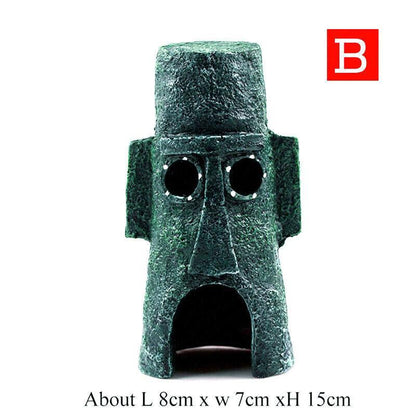 For Alien Spongebob Pineapple House Hole Fish Tank Decoration Aquarium Ornament - Crab Pot