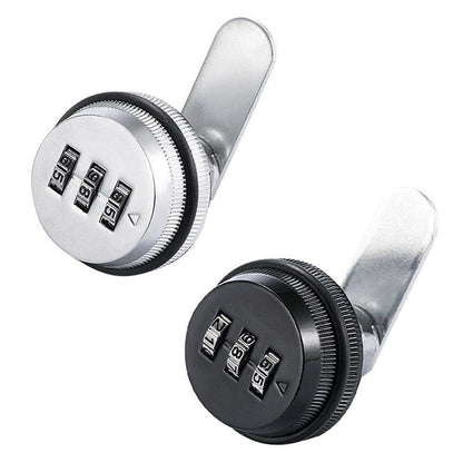 3 Digital Code Combination Cam Lock Furniture Post Mail Box Cabinet Locker Safe - Black