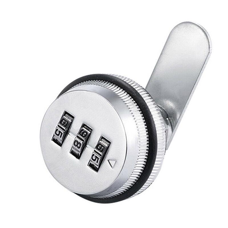 3 Digital Code Combination Cam Lock Furniture Post Mail Box Cabinet Locker Safe - Black