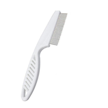 1PC Small Fine Toothed Flea Flee Metal Nit Head Hair Lice Comb with Handle - White