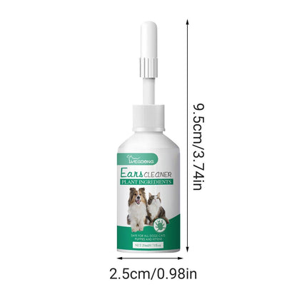 Pet Ear Drops for Cats Dogs Clean Mites Deodorize Itchy Ears Universal Solution