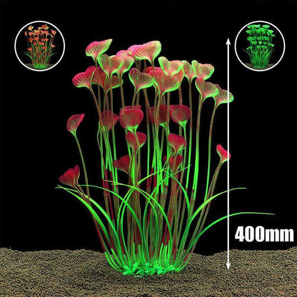 Aquarium 40cm Artificial Simulation Water Plants Fish Tank Plant Grass Decor - Pink