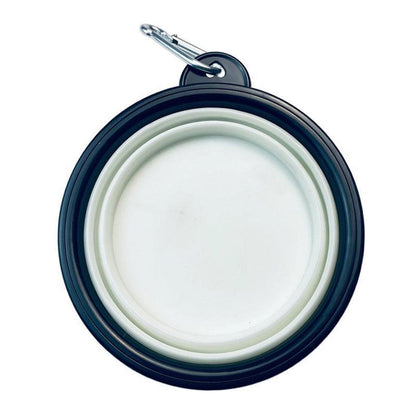 Collapsible Silicone Pet Bowl for Cat Dog Portable Food and Water Feeder - White