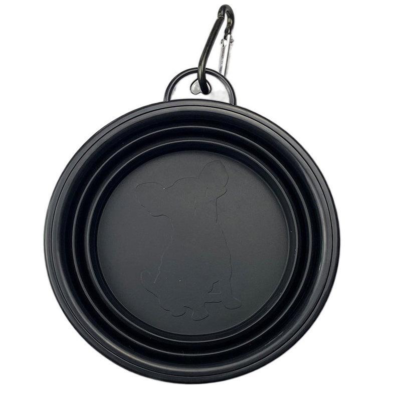 Collapsible Silicone Pet Bowl for Cat Dog Portable Food and Water Feeder - White