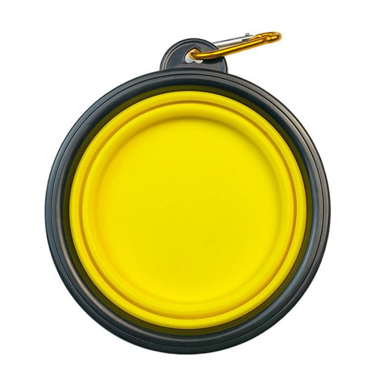 Collapsible Silicone Pet Bowl for Cat Dog Portable Food and Water Feeder - White