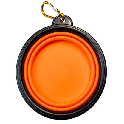 Collapsible Silicone Pet Bowl for Cat Dog Portable Food and Water Feeder - White