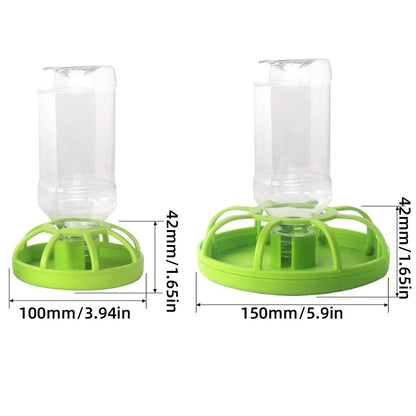 Reptile Water Bowl with Bottle for Lizard Gecko Snake Inverted Bottle Dispenser - Green Round L