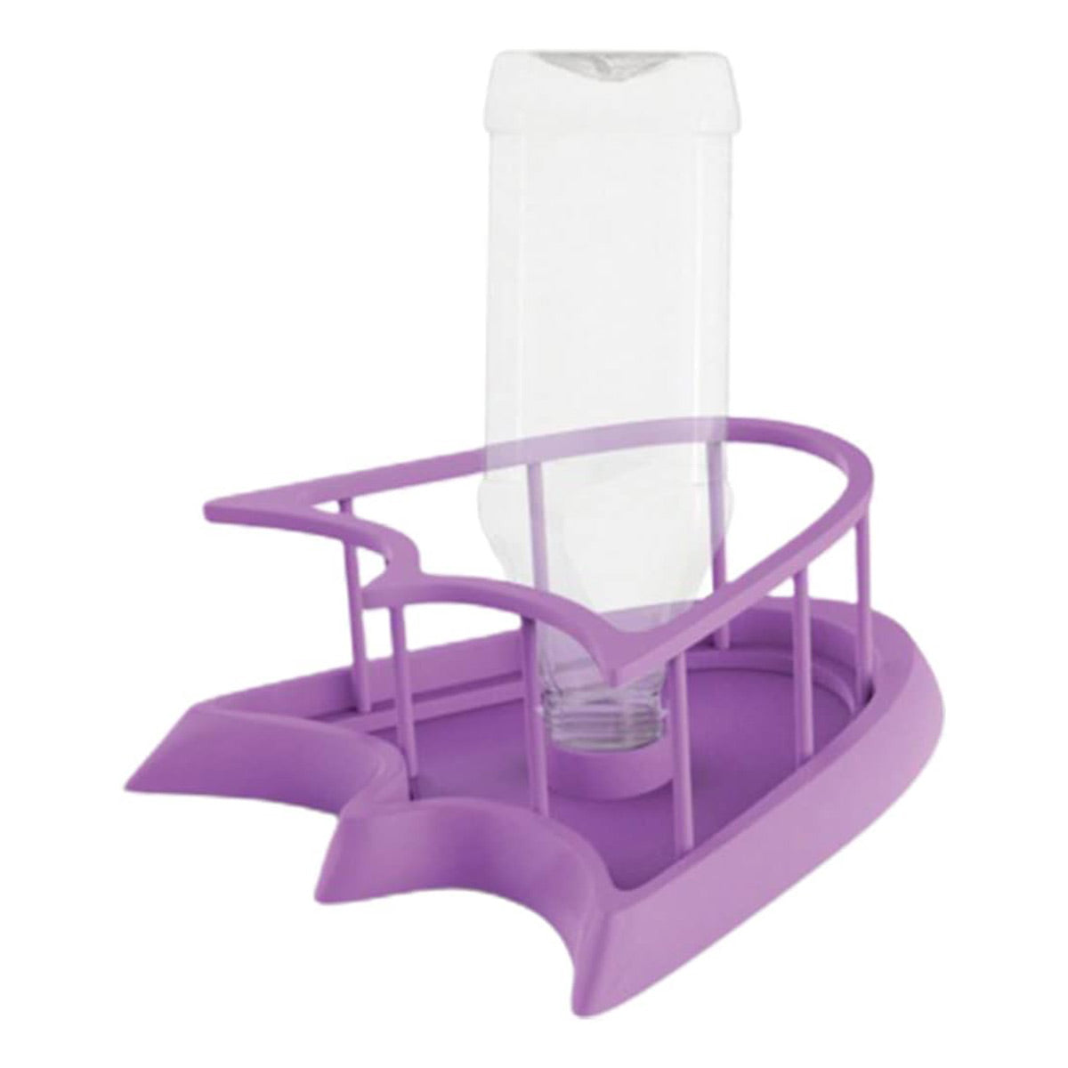 Reptile Water Bowl with Bottle for Lizard Gecko Snake Inverted Bottle Dispenser - Green Round L