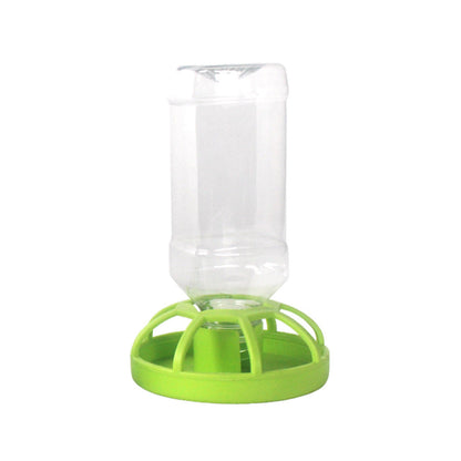 Reptile Water Bowl with Bottle for Lizard Gecko Snake Inverted Bottle Dispenser - Green Round L