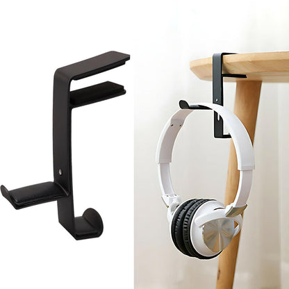 Metal Earphone Headset Desks Display Stand Hanger Holder Headphone Bracket Hook - Black