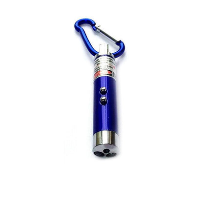 Interactive Cat Laser Pointer Toy with LED and UV Light for Pet Play Training - Silver