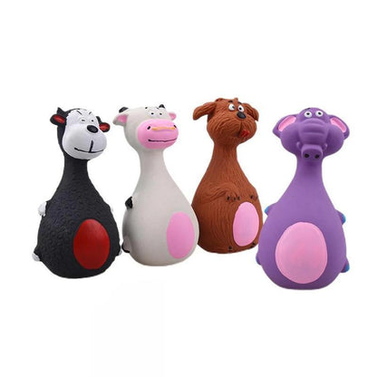 Latex Squeaky Dog Toys Puppy Pet Chew Toys Squeaker Soft and Interactive - Black