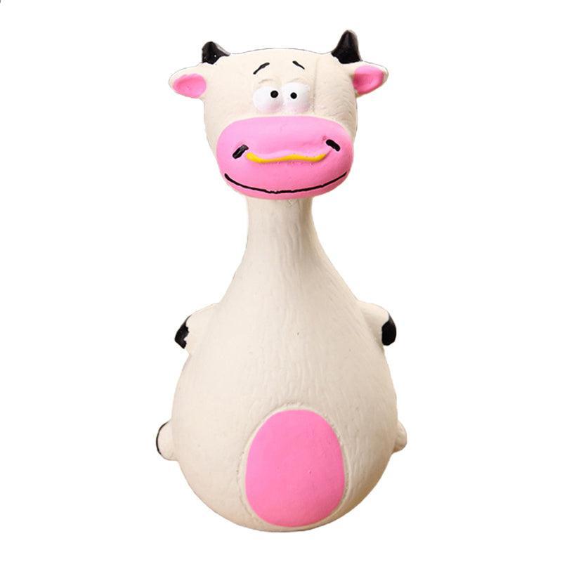 Latex Squeaky Dog Toys Puppy Pet Chew Toys Squeaker Soft and Interactive - White