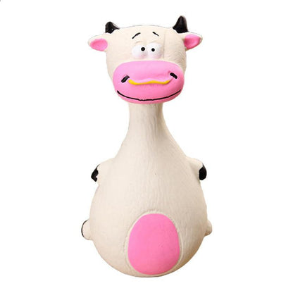 Latex Squeaky Dog Toys Puppy Pet Chew Toys Squeaker Soft and Interactive - White