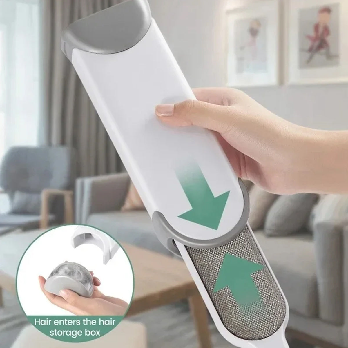 Pet Hair Remover Brush Reusable Static Lint Cleaner Clothes Carpet Sofa Bedding - Grey