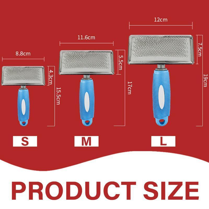 M Size Hair Shedding Grooming Trimmer Comb Brush Slicker Undercoat Rake for Dog Cat - Blue