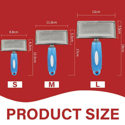 M Size Hair Shedding Grooming Trimmer Comb Brush Slicker Undercoat Rake for Dog Cat - Red