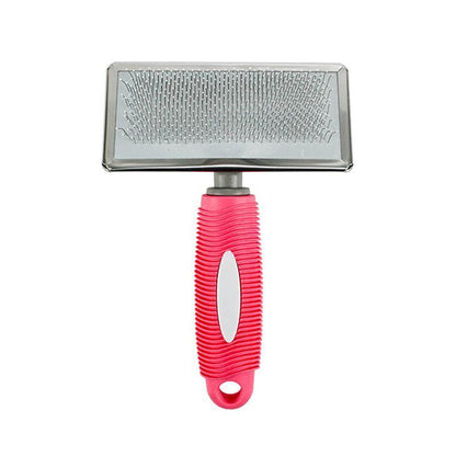 M Size Hair Shedding Grooming Trimmer Comb Brush Slicker Undercoat Rake for Dog Cat - Red