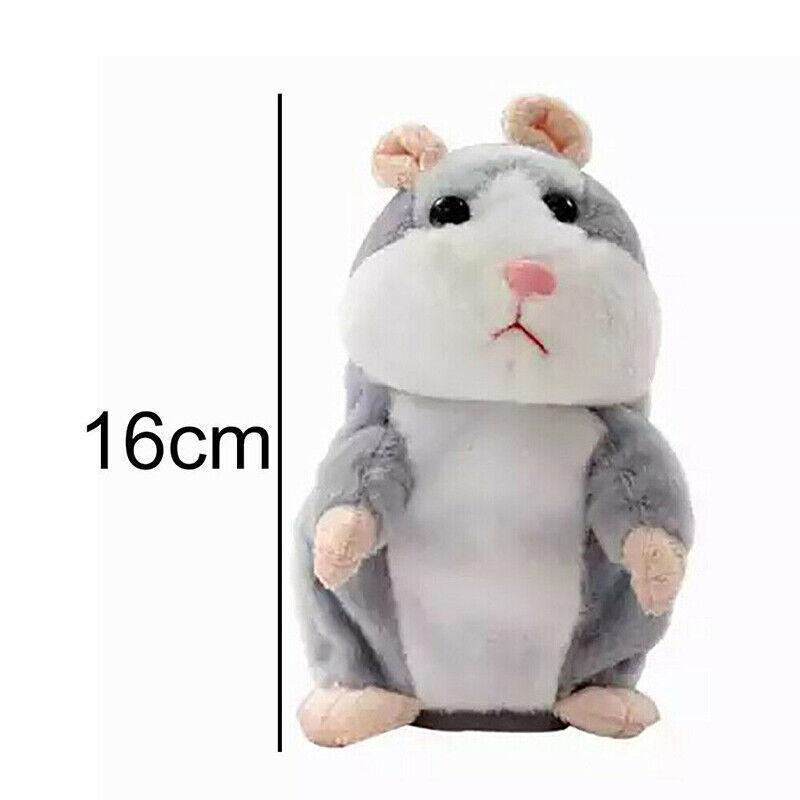 Plush Talking Hamster Toy with Voice Mimicry Nod Action Xmas Gift for Pet Lovers - Dark Brown