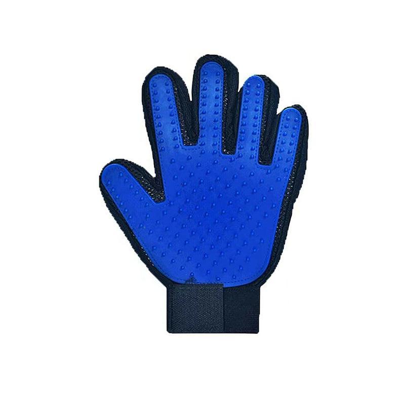 Pet Dog Cat Massage Hair Removal Grooming Comb Touch Cleaning Brush Magic Glove - Blue Right Hand