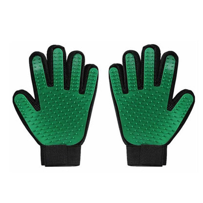 Pet Dog Cat Massage Hair Removal Grooming Comb Touch Cleaning Brush Magic Glove - Blue Right Hand