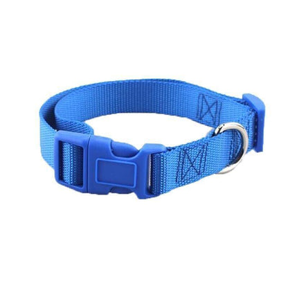 L Size Dog Puppy Pet Collar Adjustable Nylon Toy Large Pink Blue Red Black - Blue