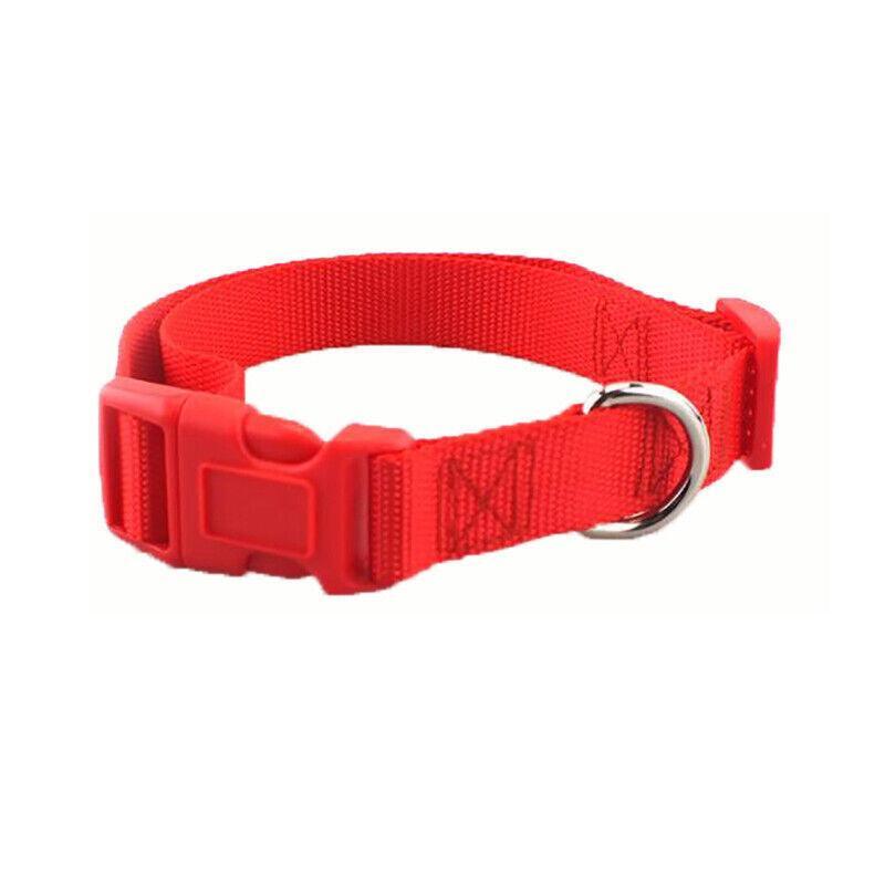 XS Size Dog Puppy Pet Collar Adjustable Nylon Toy Pink Blue Red Black - Grey